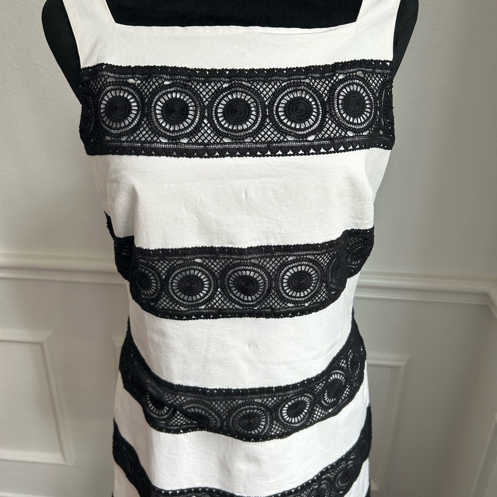 White House Black Market Striped Black and White Dress - Picture 2 of 5